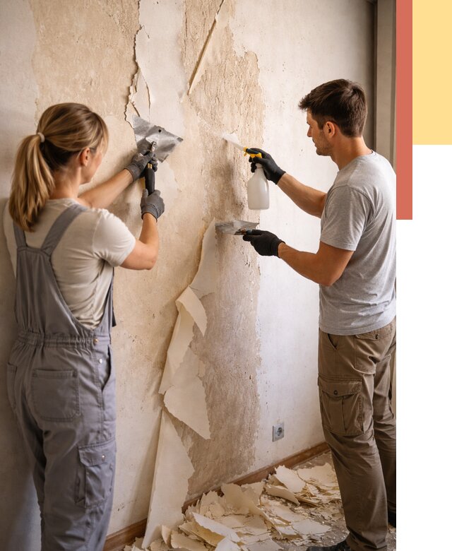 Снятие старых обоев в Наро-Фоминске от 5379 руб. под ключ недорого | ОТДЕЛОЧНИК-Нр-