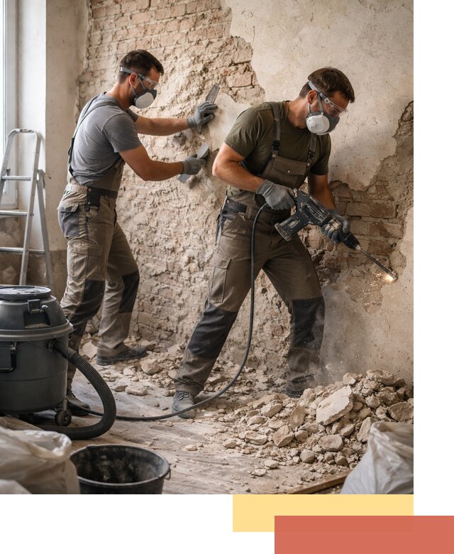 Демонтаж штукатурки со стен в Наро-Фоминске быстро и аккуратно