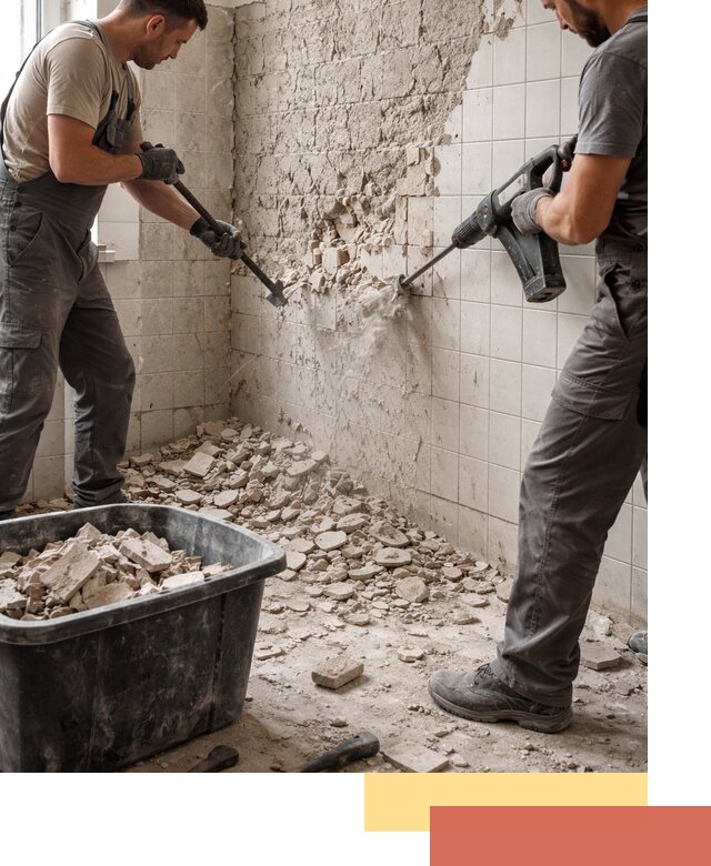 Демонтаж плитки со стен в Наро-Фоминске быстро и аккуратно