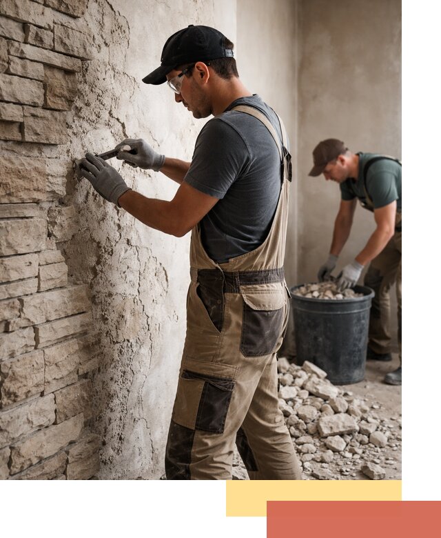 Демонтаж декоративного камня в Наро-Фоминске профессионально и безопасно