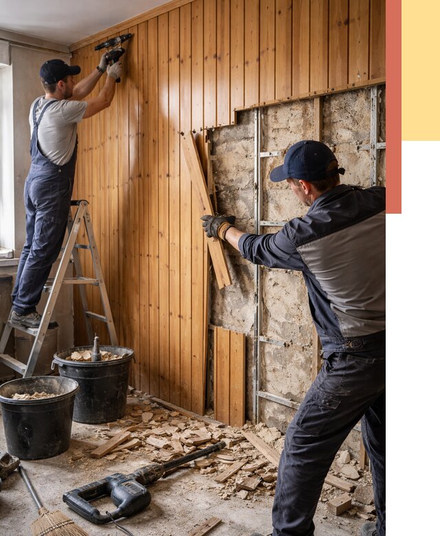 Демонтаж вагонки со стен в Наро-Фоминске от 1486 руб. — снятие, удаление, срочно | ОТДЕЛОЧНИК-Нр-