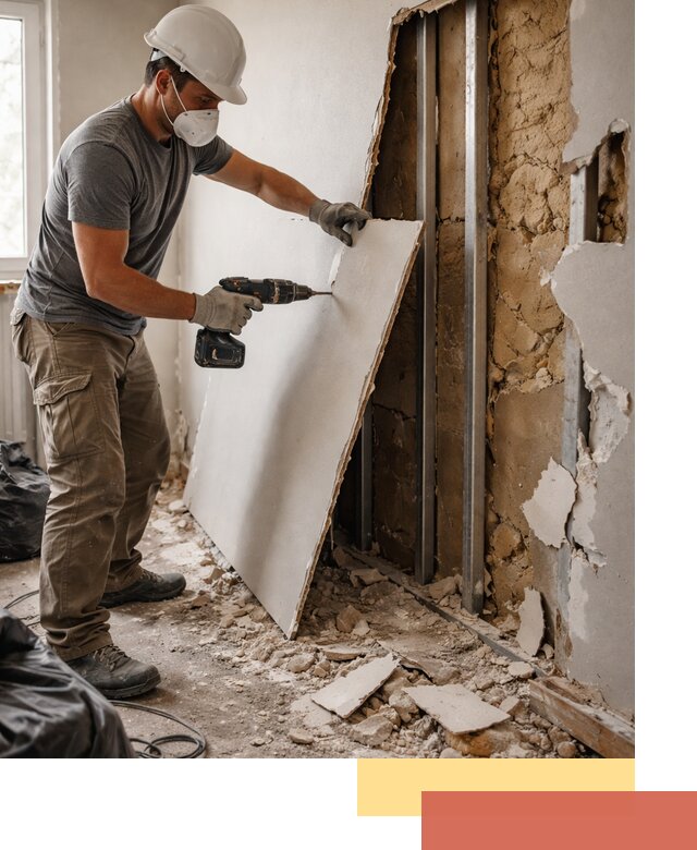 Демонтаж гипсокартона со стен в Наро-Фоминске качественно и быстро