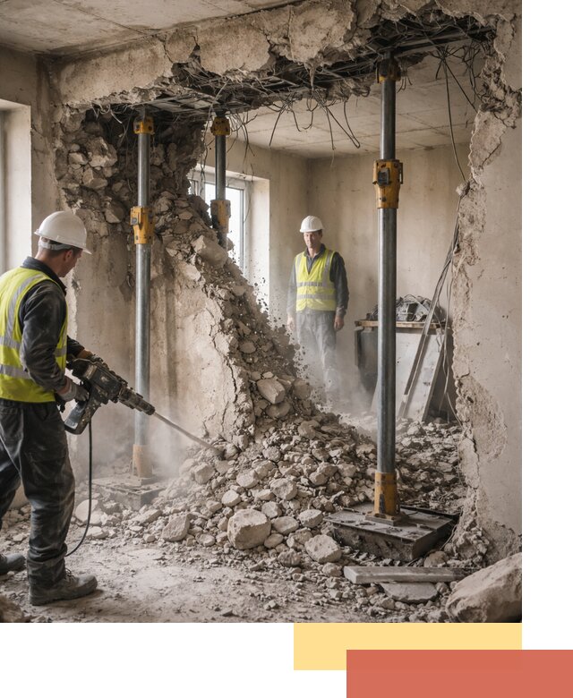 Снос несущих стен в Наро-Фоминске с гарантией безопасности и качества