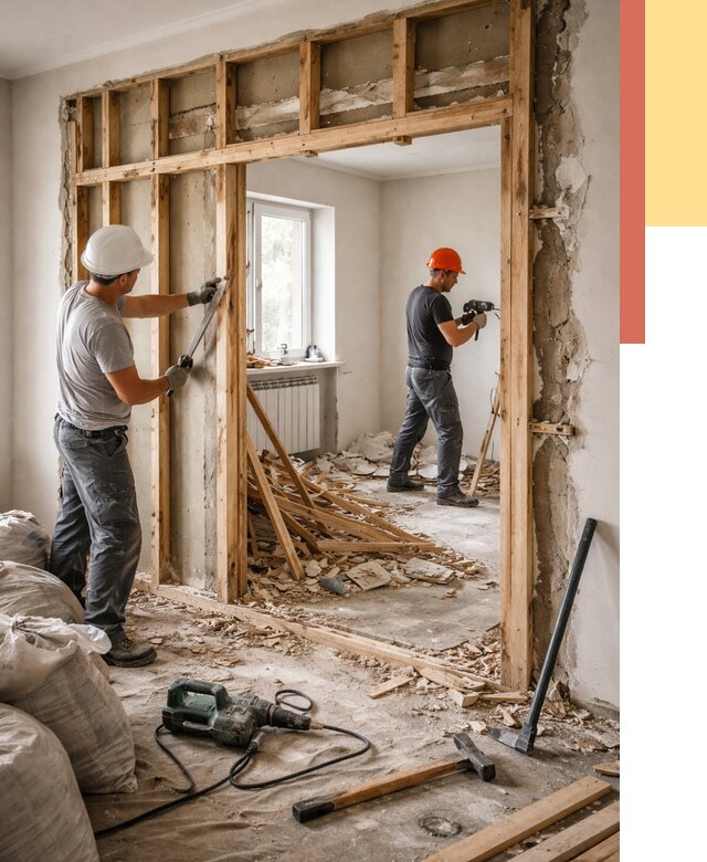 Демонтаж деревянных перегородок в Наро-Фоминске от 3278 руб. — быстро и недорого | ОТДЕЛОЧНИК-Нр-