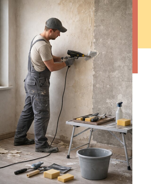 Очистка стен от клея в Наро-Фоминске от 1895 руб. — снятие и удаление клея со стен | ОТДЕЛОЧНИК-Нр-