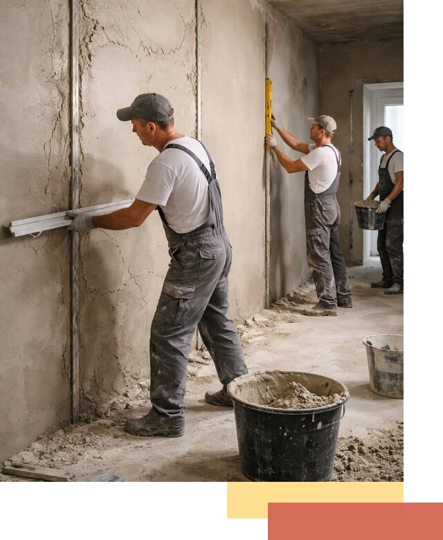 Штукатурка стен по маякам в Наро-Фоминске — точная и ровная поверхность