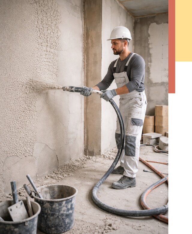 Машинная штукатурка стен в Наро-Фоминске под ключ от 6659 руб./м2 | ОТДЕЛОЧНИК-Нр-