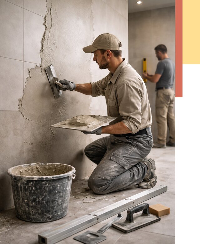 Штукатурка стен в ванной в Наро-Фоминске от 4610 руб./м² — выравнивание под ключ | ОТДЕЛОЧНИК-Нр-