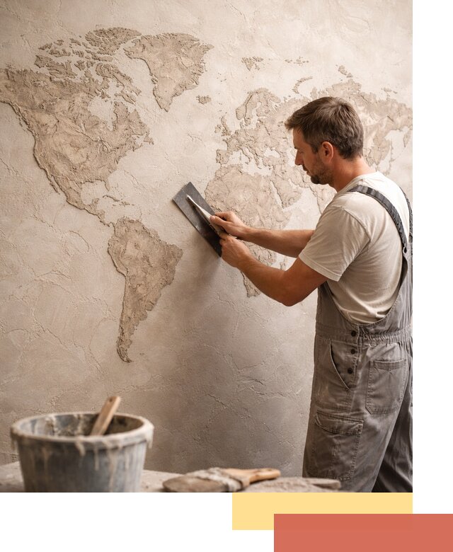 Декоративная штукатурка «Карта мира» под ключ в Наро-Фоминске