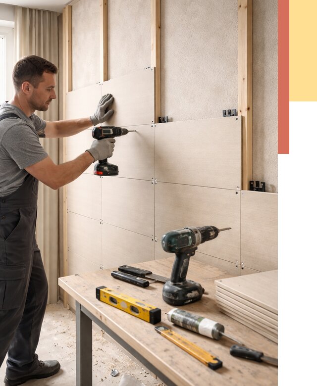 Монтаж МДФ панелей на стены в Наро-Фоминске от 1281 руб. под ключ | ОТДЕЛОЧНИК-Нр-