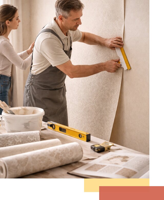 Поклейка обоев с подбором рисунка в Наро-Фоминске