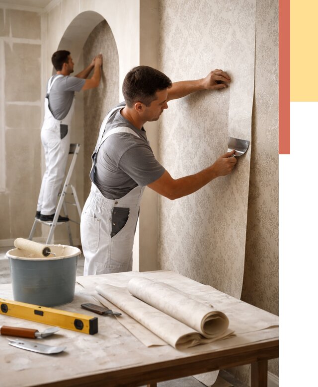 Поклейка обоев на сложные стены в Наро-Фоминске от 2869 руб. под ключ | ОТДЕЛОЧНИК-Нр-