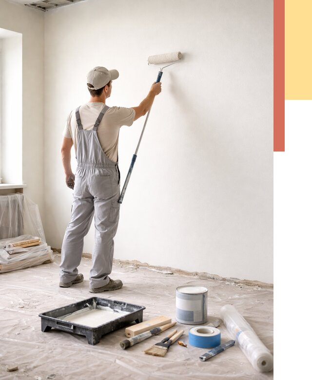 Покраска стен водоэмульсионной краской в Наро-Фоминске от 461 руб. за м² | ОТДЕЛОЧНИК-Нр-