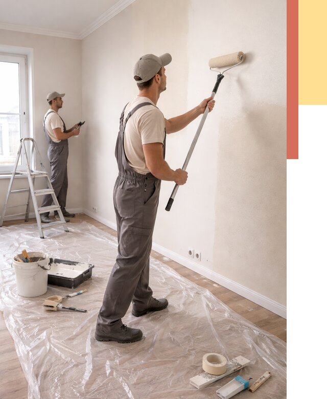 Покраска стен акриловой краской в Наро-Фоминске от 3586 руб./м² — быстро и недорого | ОТДЕЛОЧНИК-Нр-