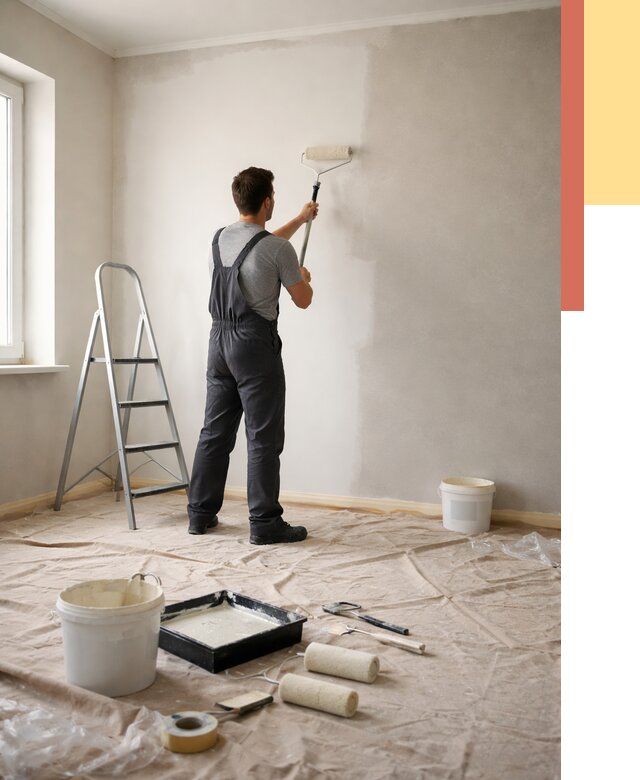 Покраска стен моющейся краской в Наро-Фоминске от 359 руб./м² — быстро и недорого | ОТДЕЛОЧНИК-Нр-