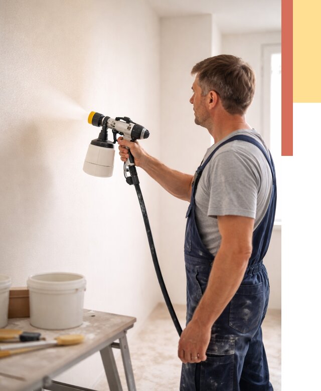 Покраска стен краскопультом в Наро-Фоминске от 7684 руб. — механизированная покраска | ОТДЕЛОЧНИК-Нр-