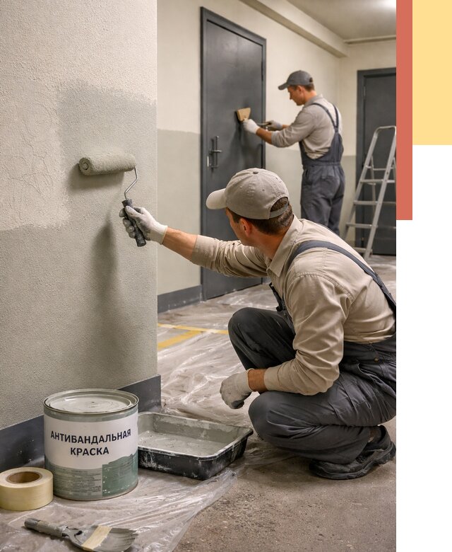 Покраска стен антивандальной краской в Наро-Фоминске от 4610 руб./м² под ключ | ОТДЕЛОЧНИК-Нр-