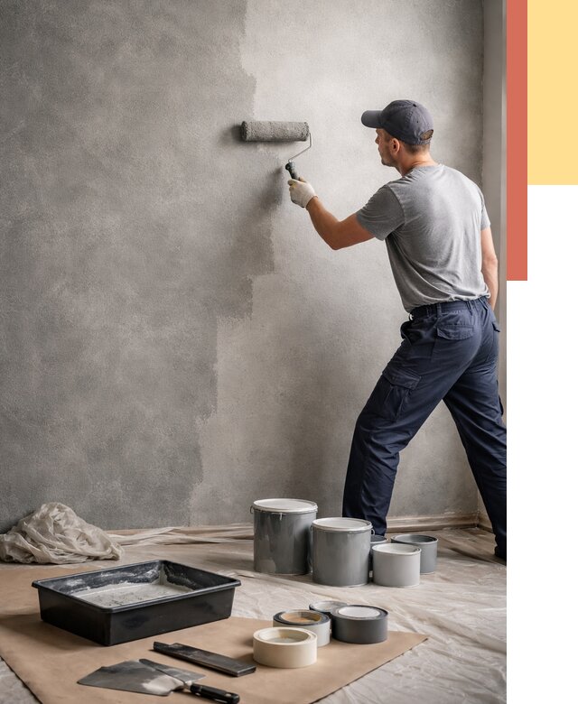 Покраска стен под бетон в Наро-Фоминске от 666 руб. за м2 — быстро и недорого | ОТДЕЛОЧНИК-Нр-