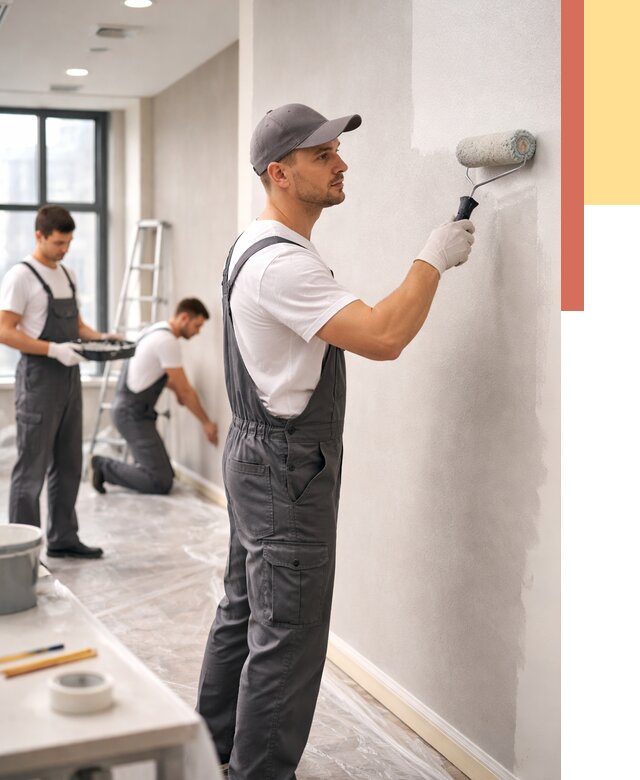 Покраска стен в офисе в Наро-Фоминске от 8708 руб. — быстро и недорого | ОТДЕЛОЧНИК-Нр-