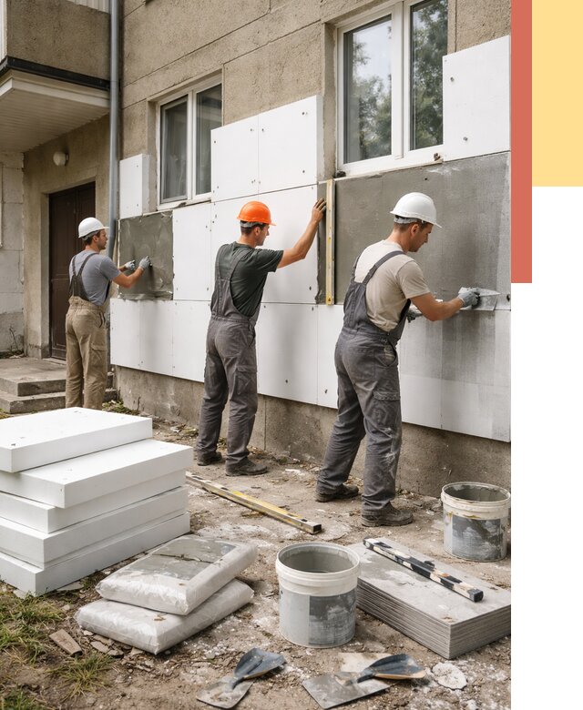 Утепление стен пенопластом в Наро-Фоминске от 1793 руб. — недорого и под ключ | ОТДЕЛОЧНИК-Нр-