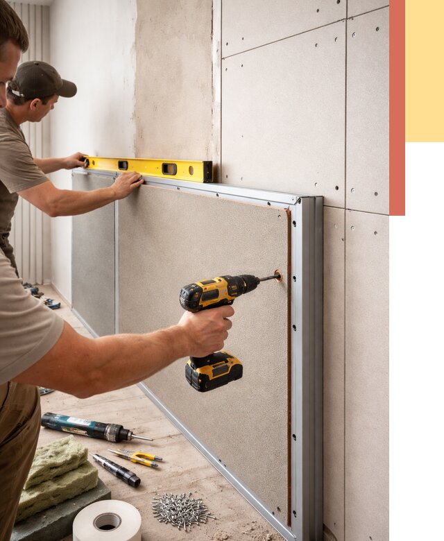 Шумоизоляция стен панелями ЗИПС в Наро-Фоминске от 2254 руб./м² под ключ | ОТДЕЛОЧНИК-Нр-