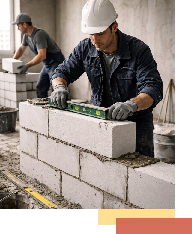 Кладка перегородок из пеноблока под ключ в Наро-Фоминске