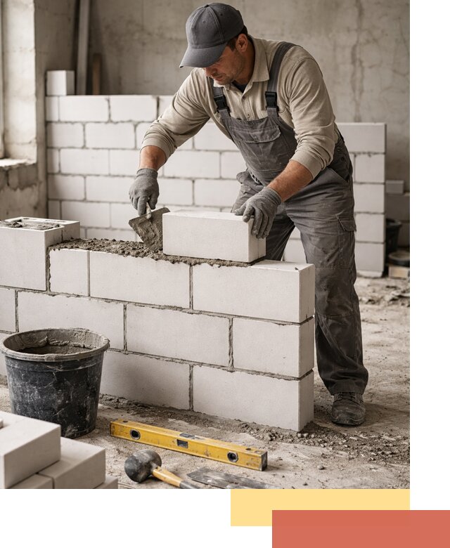 Кладка перегородок из силикатного блока в Наро-Фоминске