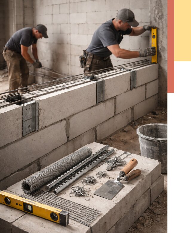 Армирование кладки перегородок в Наро-Фоминске от 768 руб. под ключ | ОТДЕЛОЧНИК-Нр-