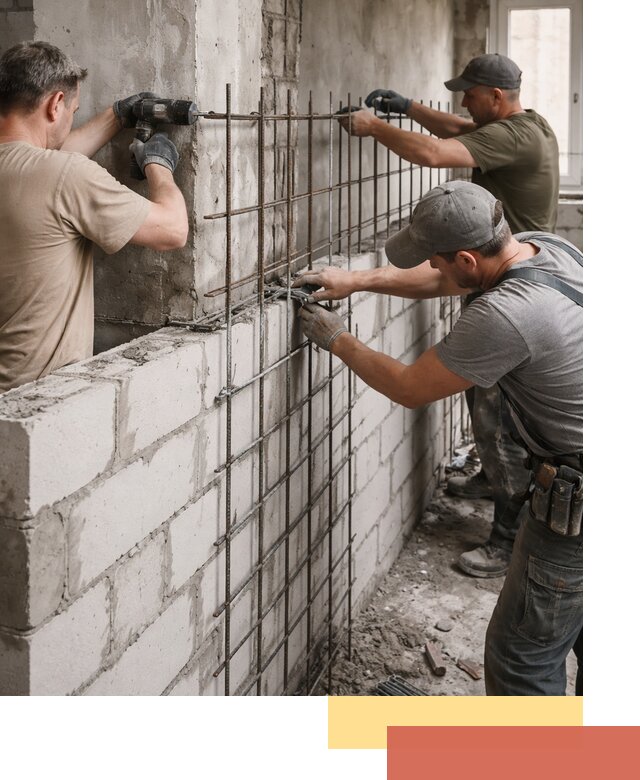 Армирование кладки перегородок в Наро-Фоминске профессионально и надёжно