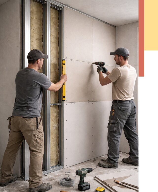 Монтаж двухслойной перегородки из гипсокартона в Наро-Фоминске от 1486 руб. | ОТДЕЛОЧНИК-Нр-