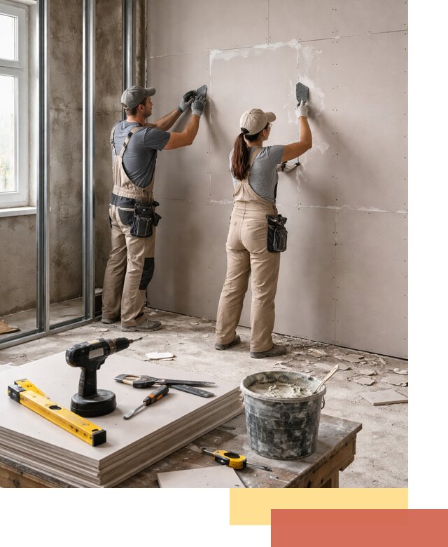 Монтаж двухслойной перегородки из гипсокартона в Наро-Фоминске