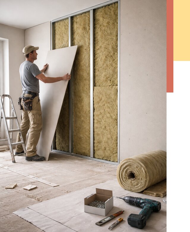 Перегородка из гипсокартона с шумоизоляцией в Наро-Фоминске от 3196 руб. | ОТДЕЛОЧНИК-Нр-