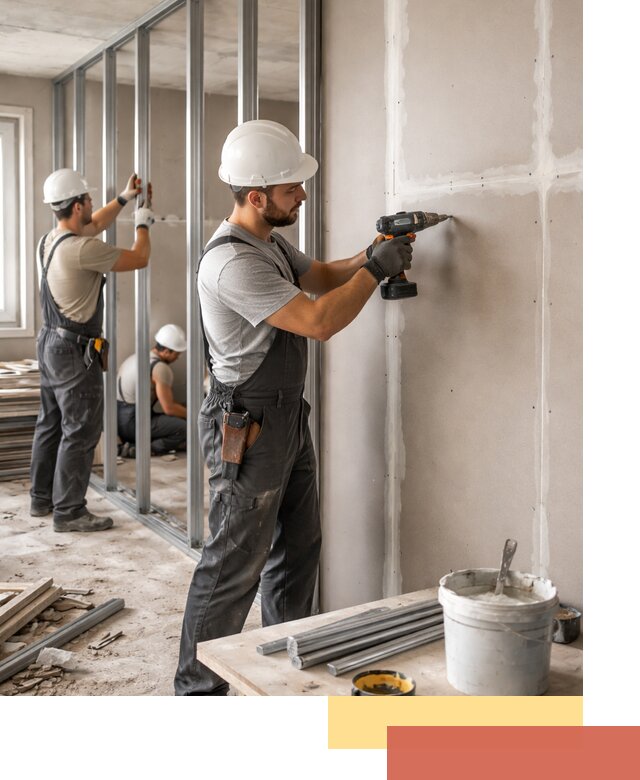 Перегородки из огнестойкого гипсокартона в Наро-Фоминске под ключ