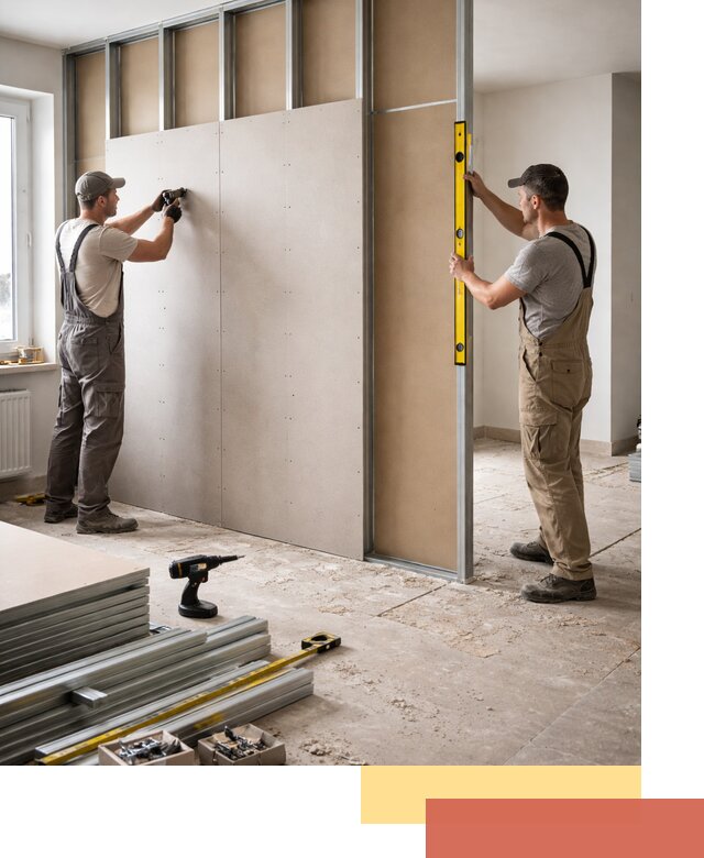 Зонирующая перегородка из гипсокартона под ключ в Наро-Фоминске