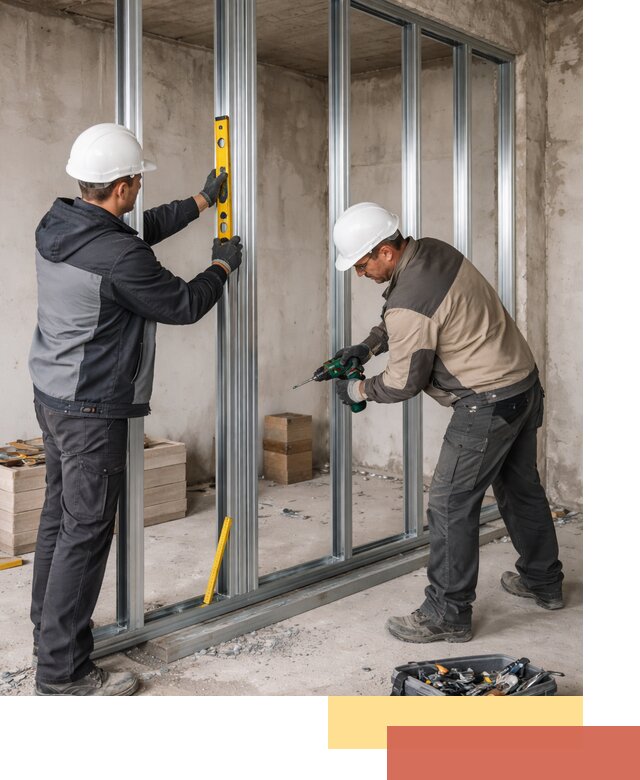 Монтаж каркаса перегородки из профиля в Наро-Фоминске