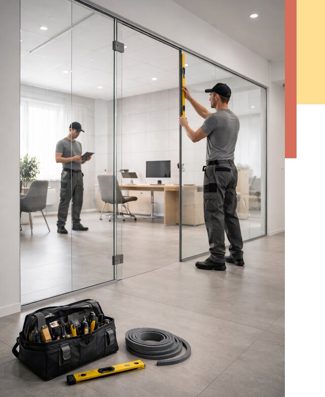 Цельностеклянные перегородки под ключ в Наро-Фоминске от 9733 руб. — монтаж и цены | ОТДЕЛОЧНИК-Нр-