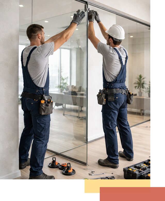 Безрамные стеклянные перегородки под ключ в Наро-Фоминске