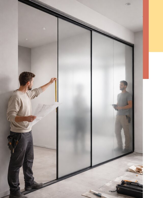 Матовые стеклянные перегородки в Наро-Фоминске от 8708 руб. — монтаж и установка | ОТДЕЛОЧНИК-Нр-