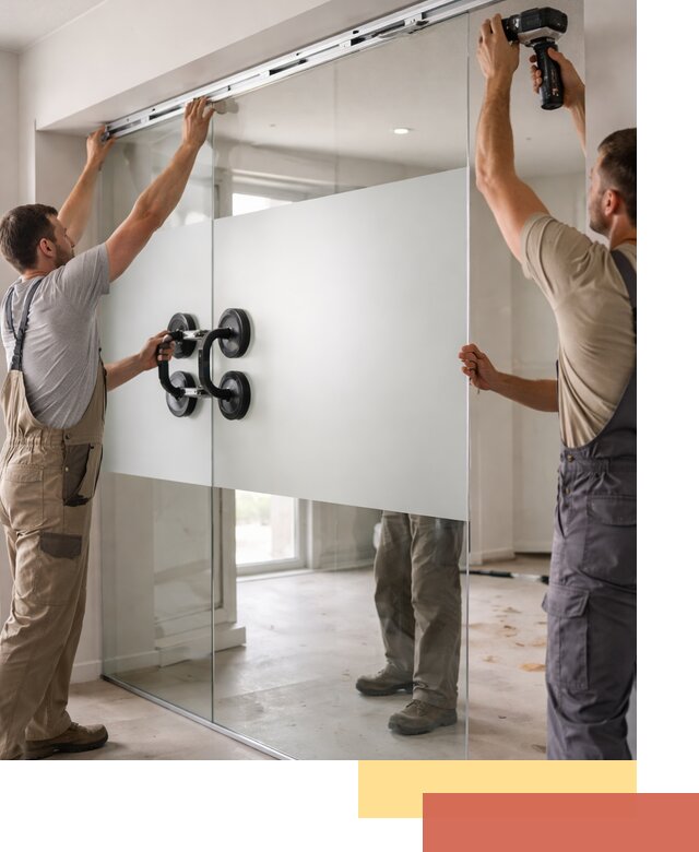 Матовые стеклянные перегородки под ключ в Наро-Фоминске