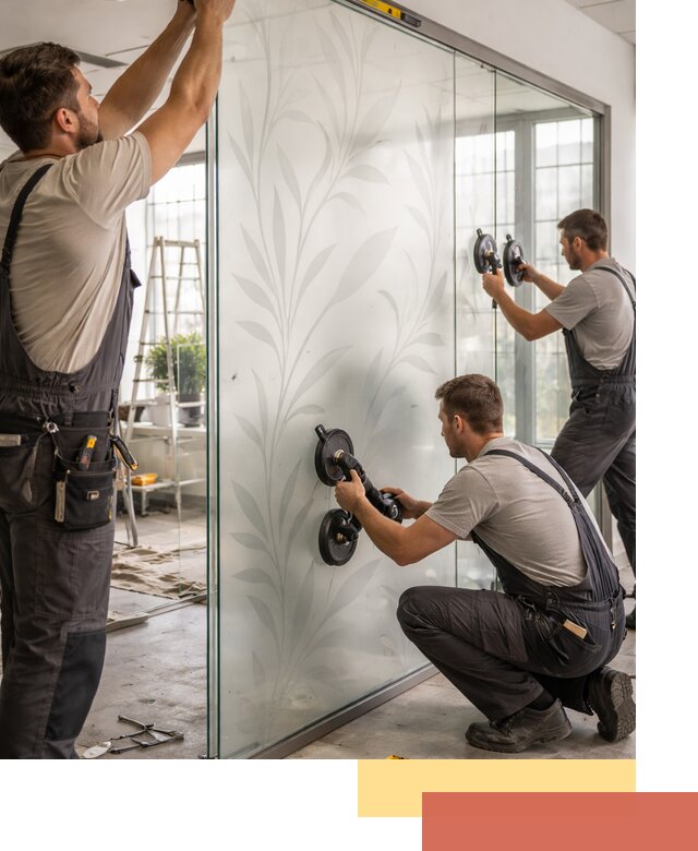 Стеклянные перегородки с рисунком на заказ в Наро-Фоминске