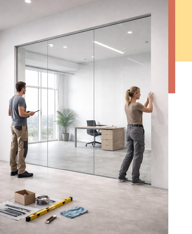 Перегородки из закаленного стекла в Наро-Фоминске от 9733 руб. под ключ | ОТДЕЛОЧНИК-Нр-