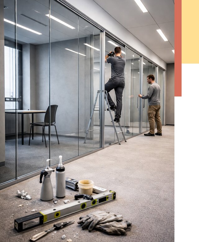 Стеклянные офисные перегородки в Наро-Фоминске от 8708 руб. — монтаж и установка | ОТДЕЛОЧНИК-Нр-