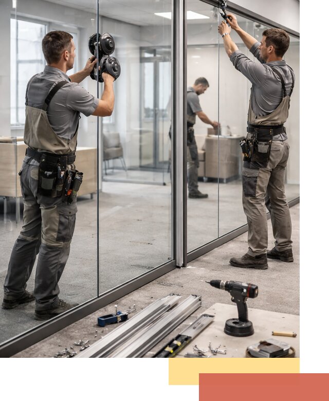 Стеклянные офисные перегородки под ключ в Наро-Фоминске