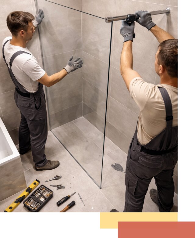 Стеклянные перегородки для душа в Наро-Фоминске — изготовление и монтаж