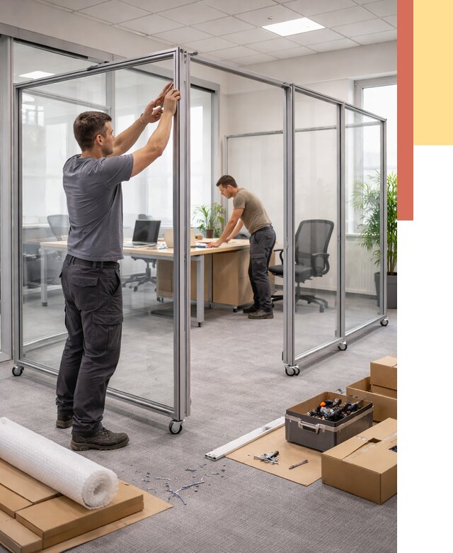 Мобильные офисные перегородки в Наро-Фоминске от 12806 руб. — установка под ключ | ОТДЕЛОЧНИК-Нр-