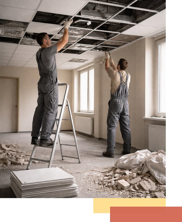 Демонтаж потолков Армстронг профессионально в Наро-Фоминске