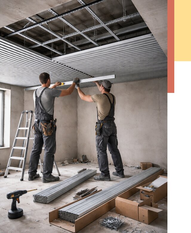 Монтаж реечного потолка в Наро-Фоминске от 4610 руб. под ключ | ОТДЕЛОЧНИК-Нр-