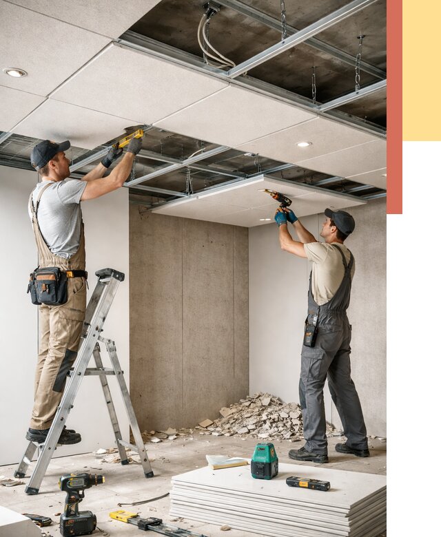 Монтаж акустического потолка в Наро-Фоминске от 6659 руб/м2 — быстро и недорого | ОТДЕЛОЧНИК-Нр-