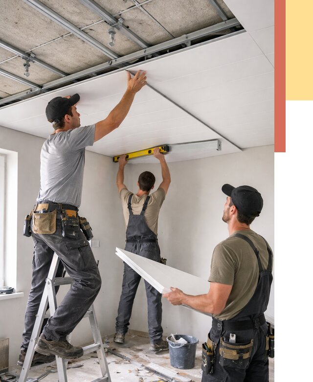 Монтаж потолка из ПВХ панелей в Наро-Фоминске от 3586 руб./м2 — быстро и недорого | ОТДЕЛОЧНИК-Нр-