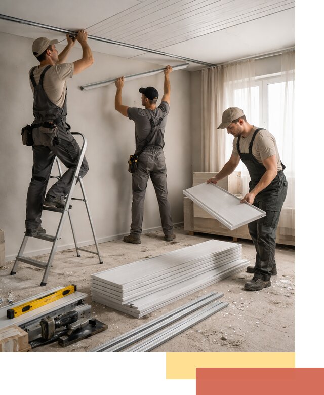 Монтаж потолка из ПВХ панелей в Наро-Фоминске оперативно и качественно